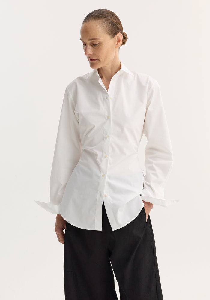 Poplin shaped shirt | optic white