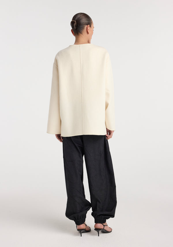 Double-faced wool pankou jacket | off white