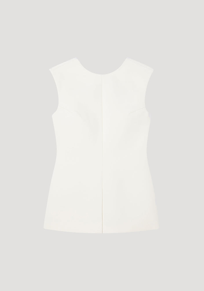 Curved open back top | cream