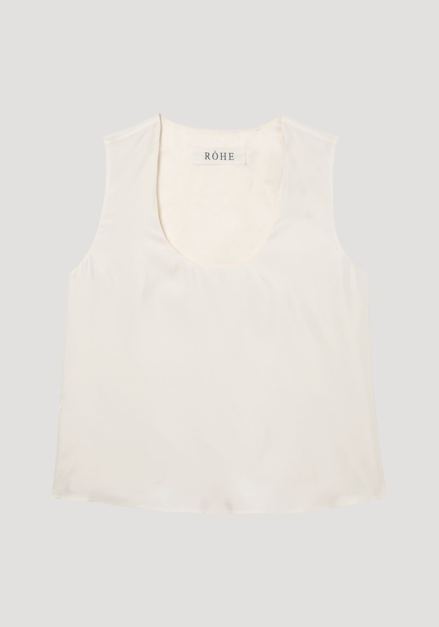 Scoop-neck silk top | cream