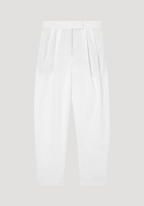 Rounded leg cotton trousers | optic white