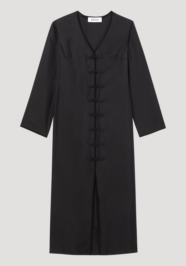 Pankou closure silk dress | black
