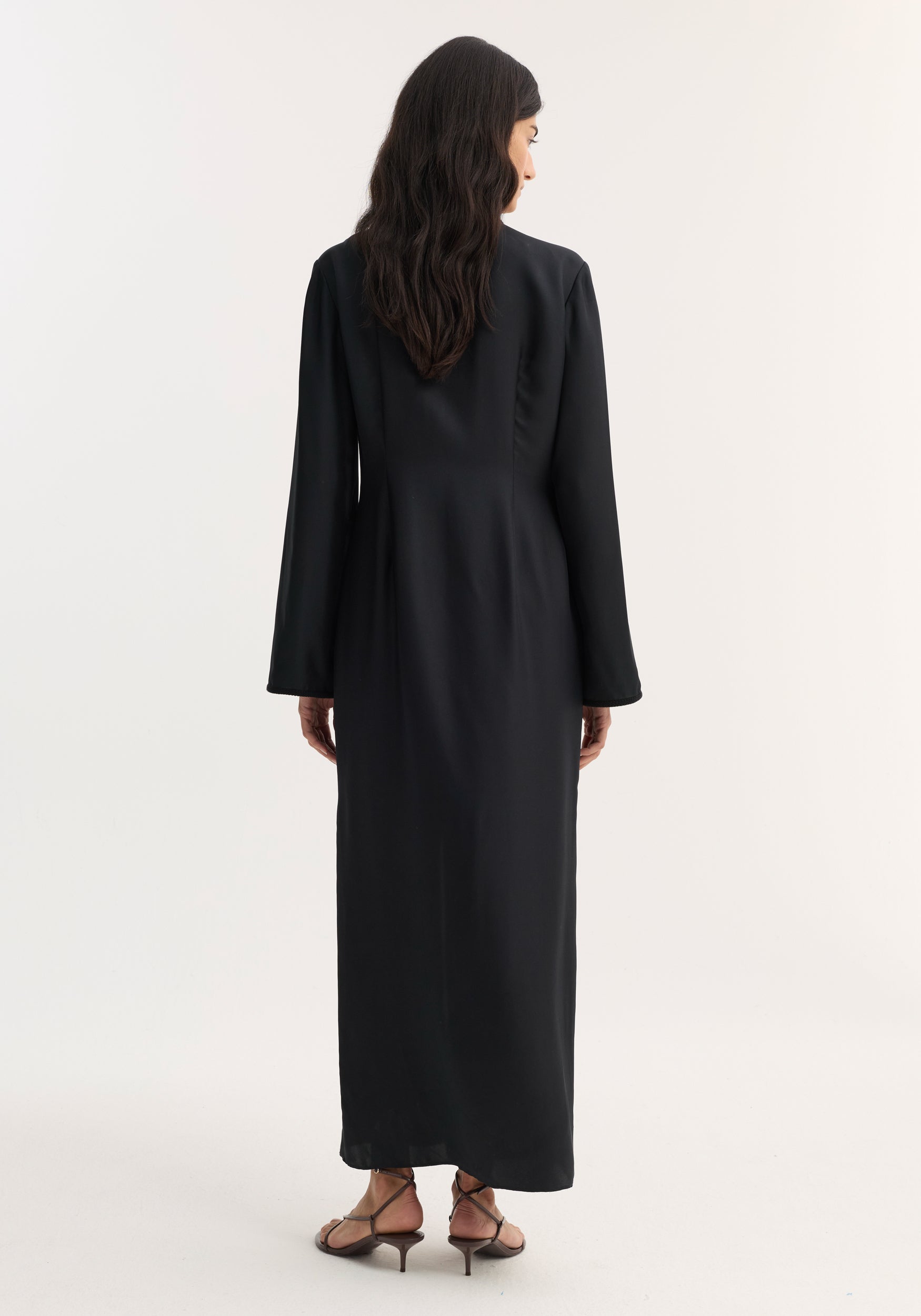 Pankou closure silk dress | black