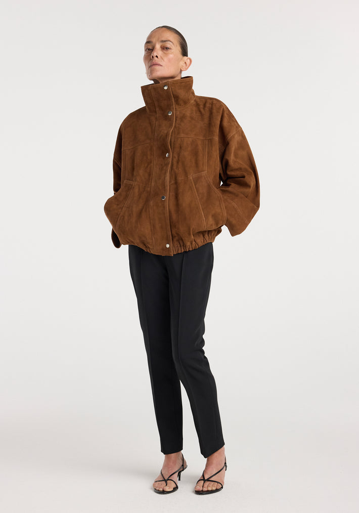 Reinvented suede jacket | cognac