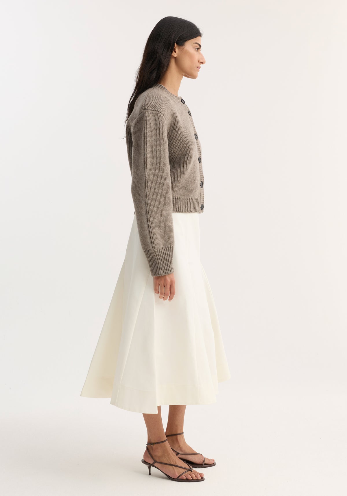 Statement shoulder cardigan | clay melange