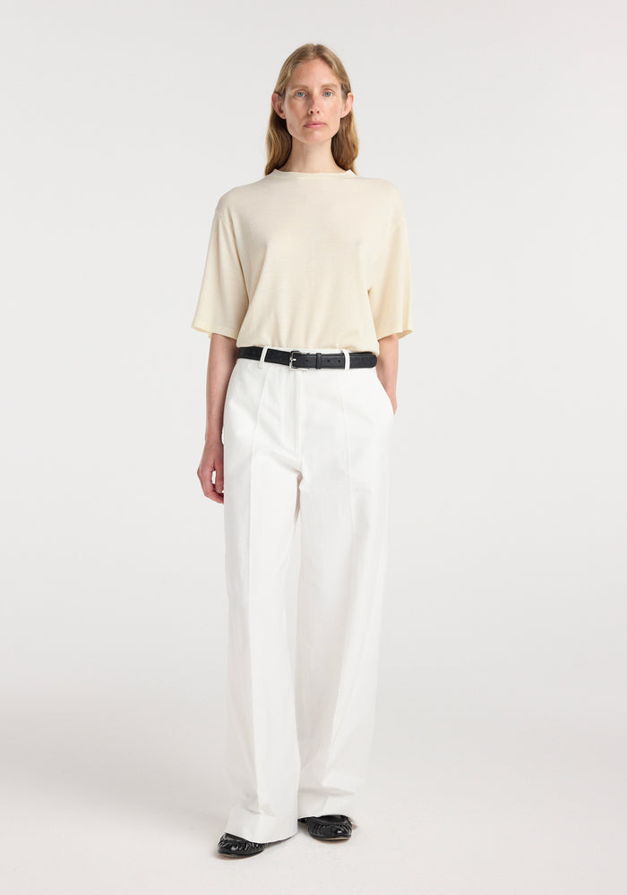 Oversized merino t-shirt | off white