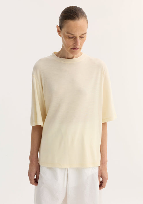 Oversized merino t-shirt | off white