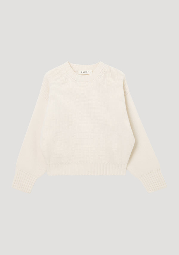 Sculptural compact crewneck | off white