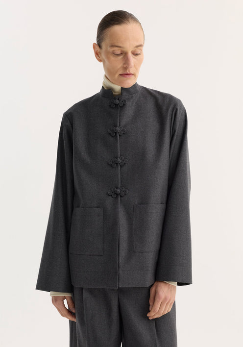 Mandarin jacket | dark grey melange
