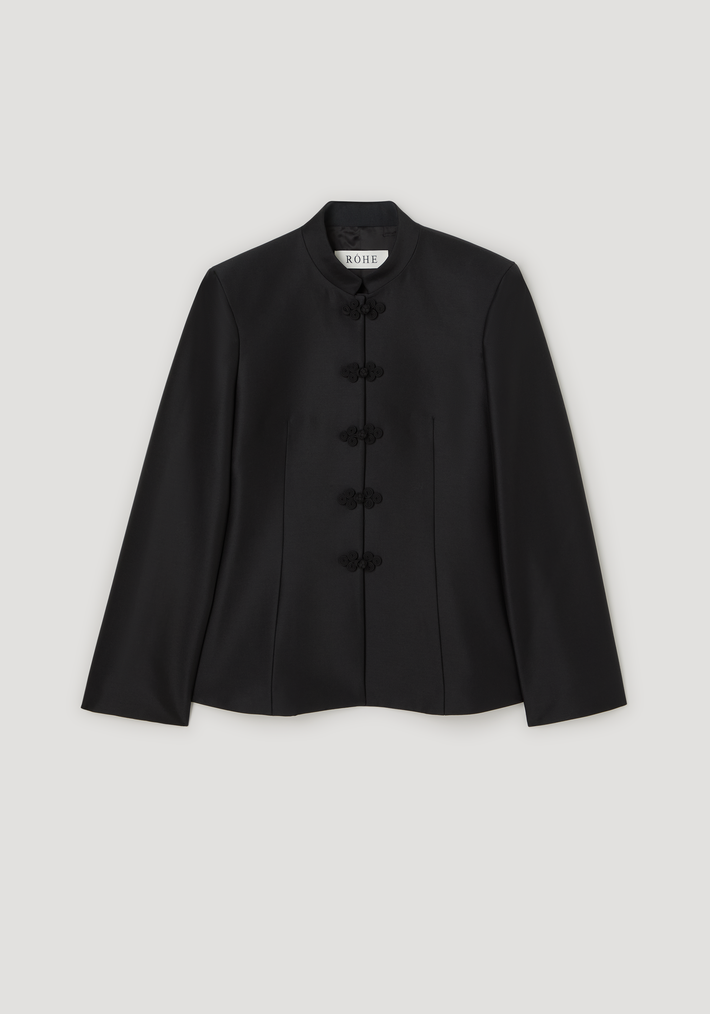 Sculptural mandarin blazer | black