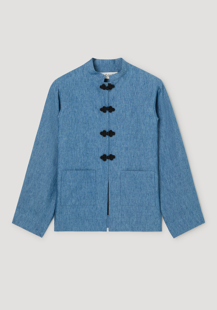 Pankou closure jacket | ocean blue
