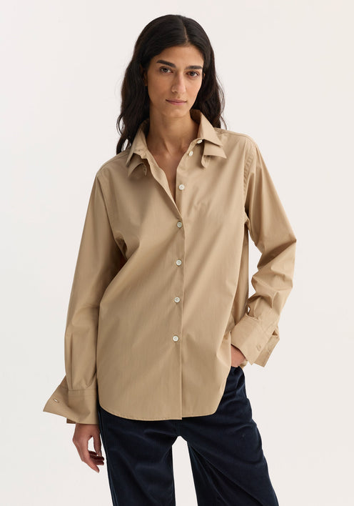 Double collar shirt | wheat