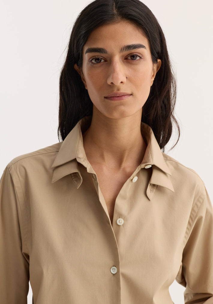 Double collar shirt | wheat