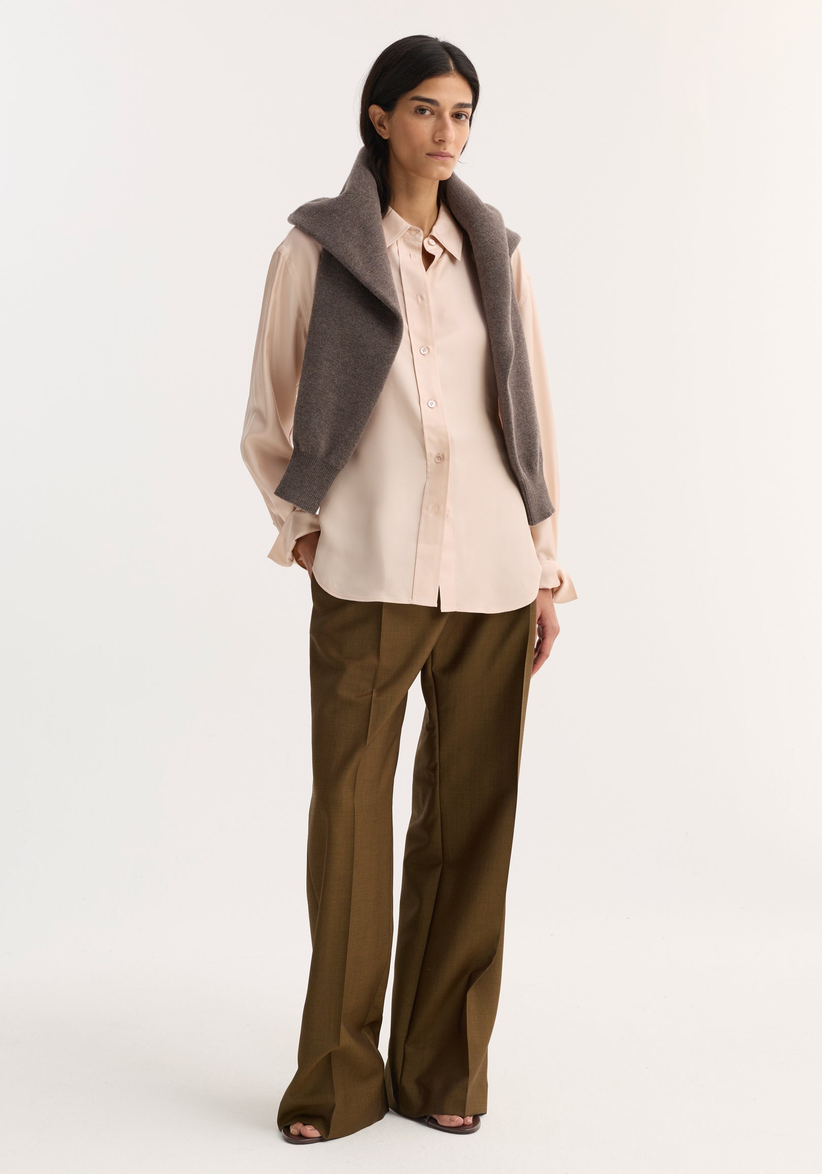 Silk shaped shirt | rose