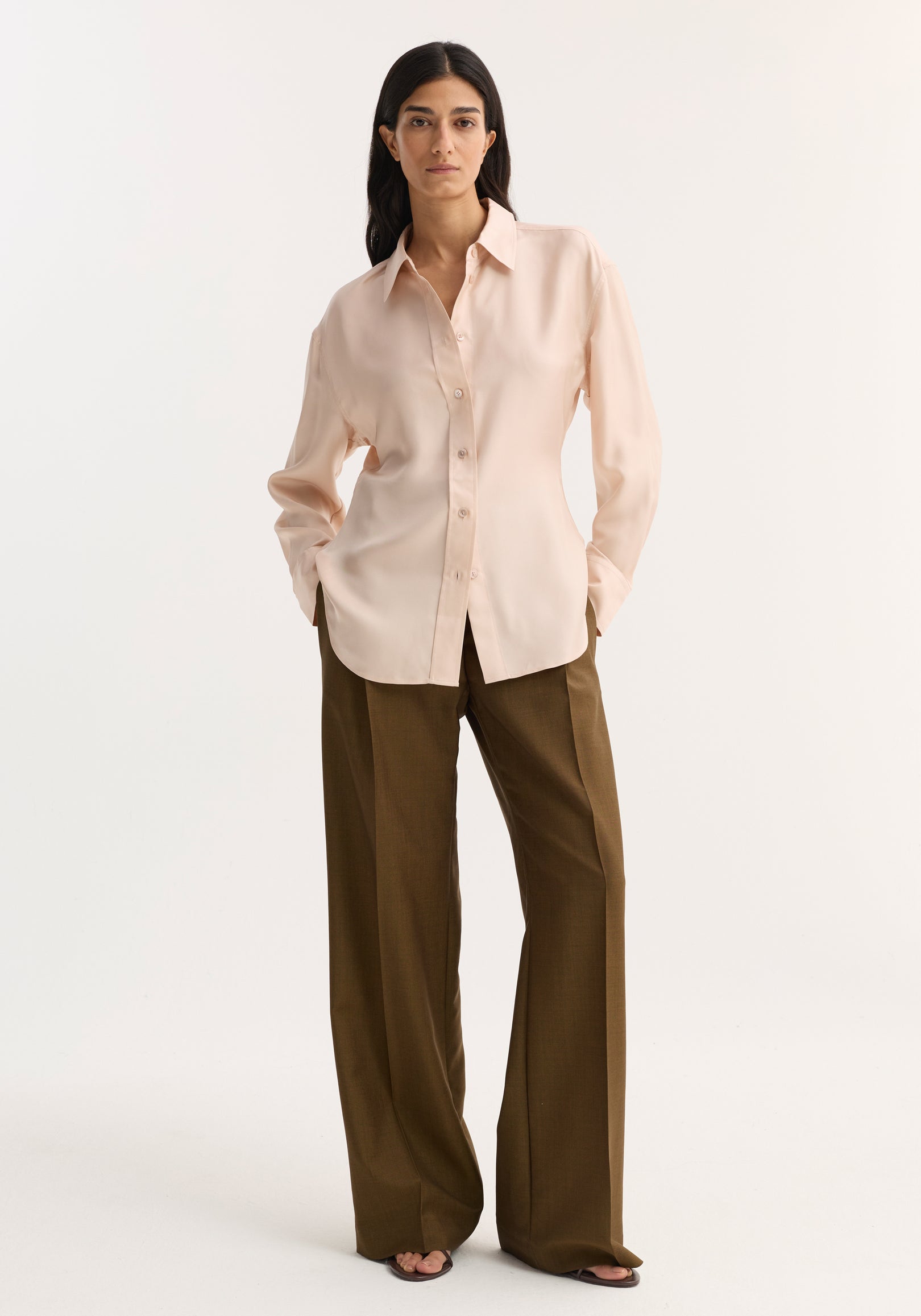Silk shaped shirt | rose