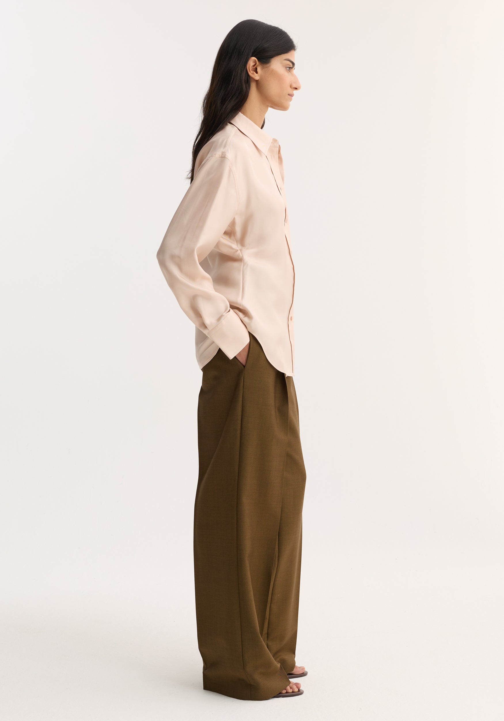 Silk shaped shirt | rose