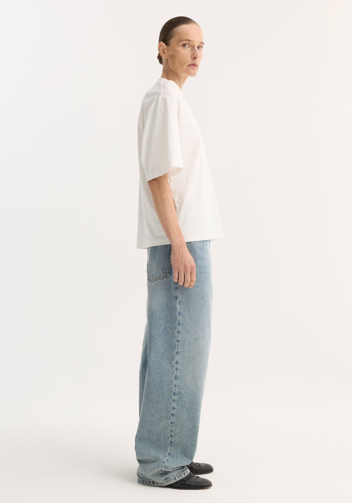 Oversized cotton silk t-shirt | off white