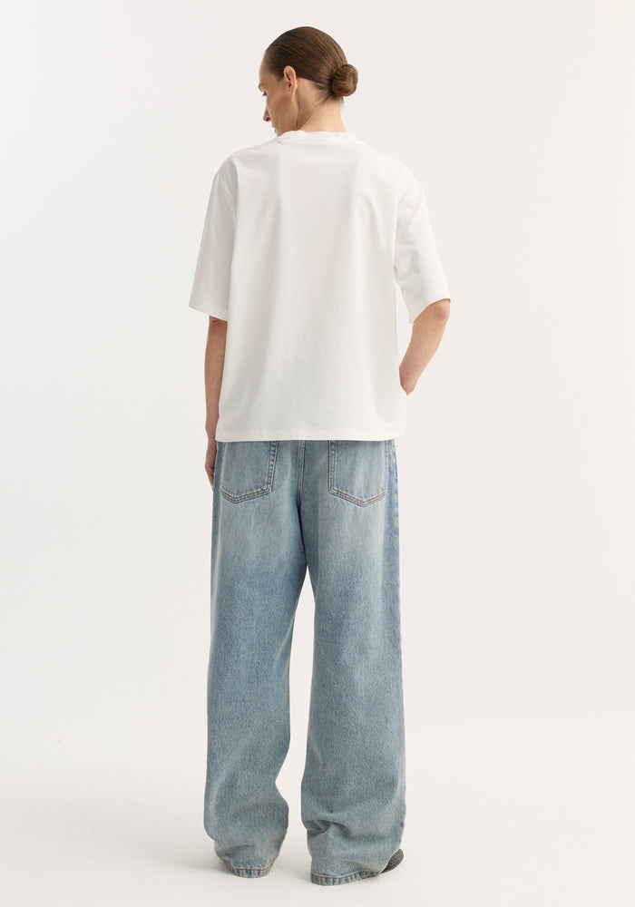 Oversized cotton silk t-shirt | off white