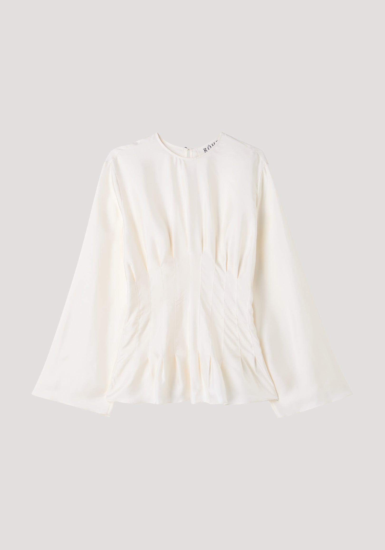 Pleated silk top | cream