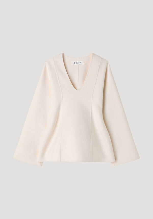 Sculptural long sleeve top | off white