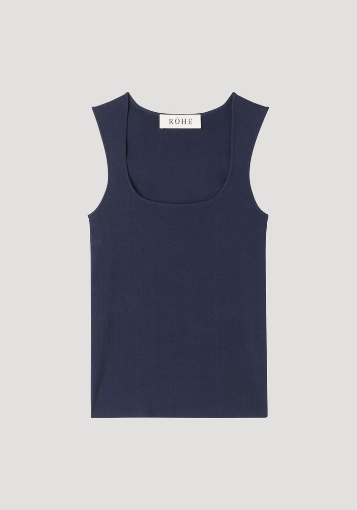 Bustier shaped knitted top | navy