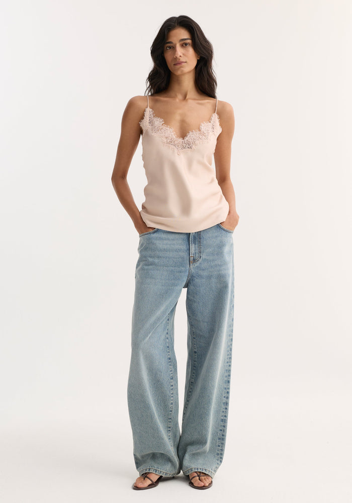 Lace silk camisole | rose