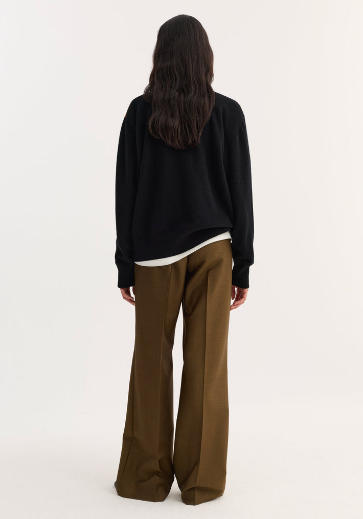 Compact knitted check polo | black rust check