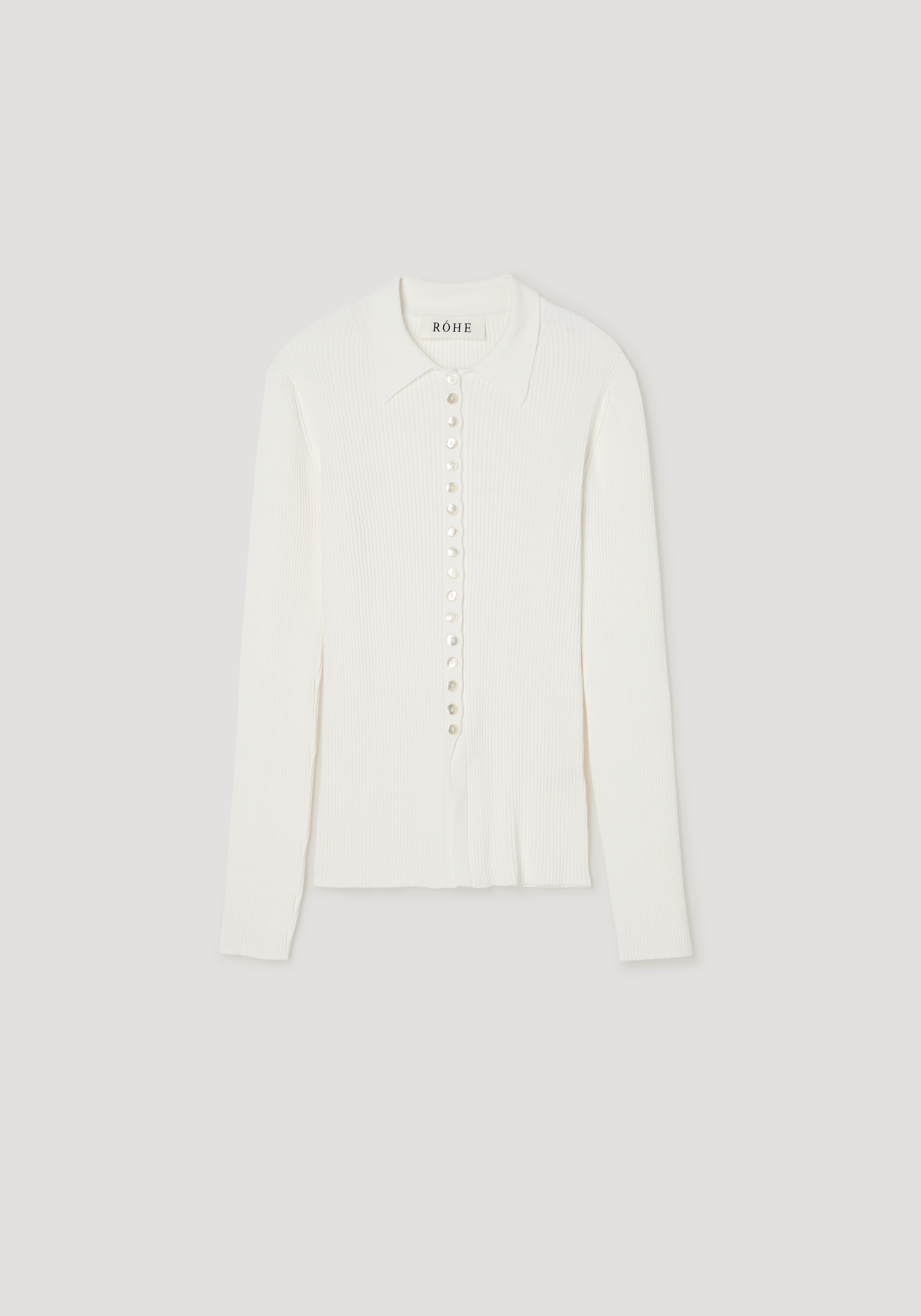 Elongated rib cardigan | off white