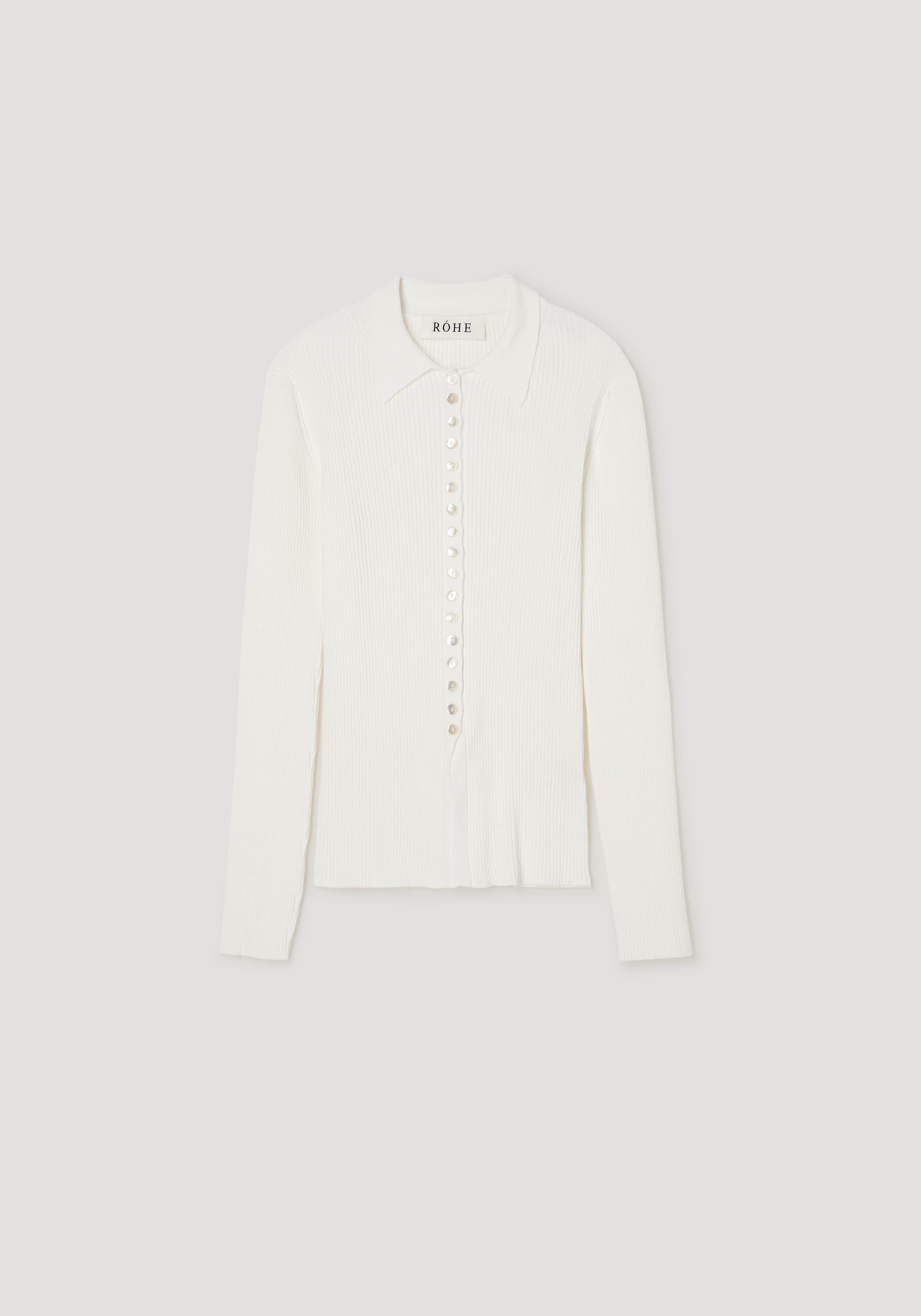 Elongated rib cardigan | off white