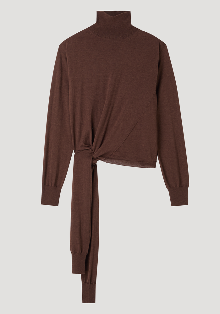 4-sleeved knitted jumper | brown