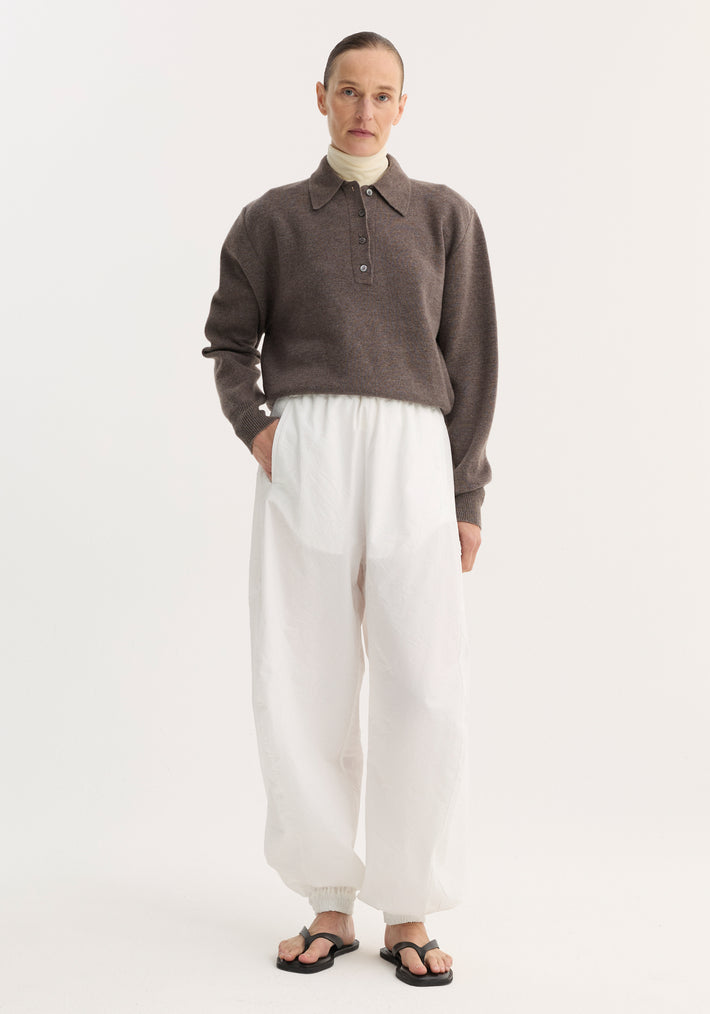Compact knitted polo | mud melange
