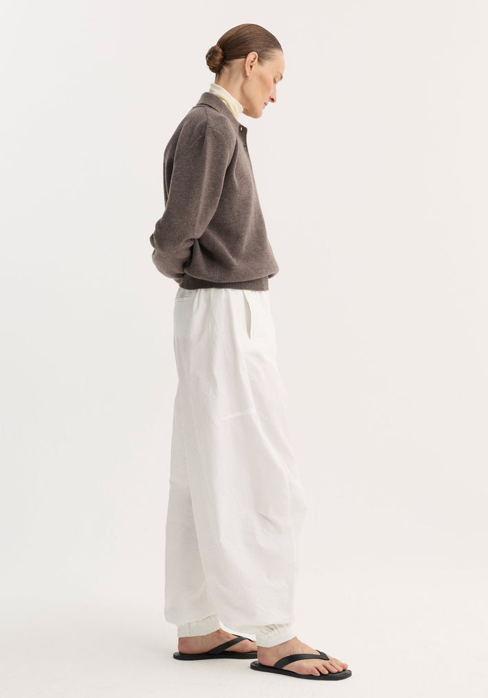 Compact knitted polo | mud melange