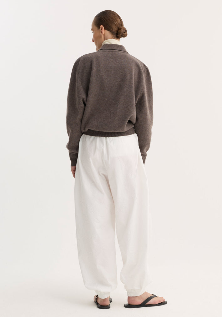 Compact knitted polo | mud melange