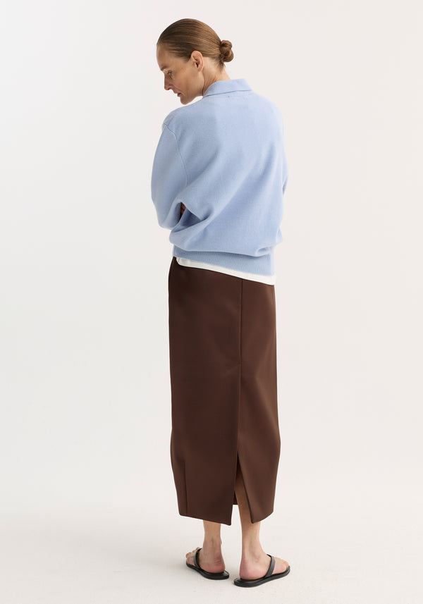 Compact knitted polo | baby blue