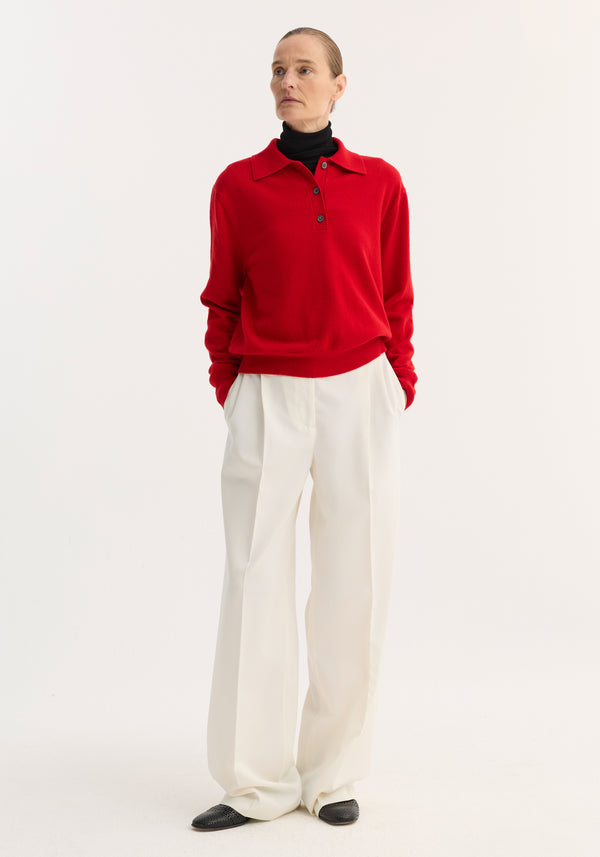 Wool cashmere polo | red