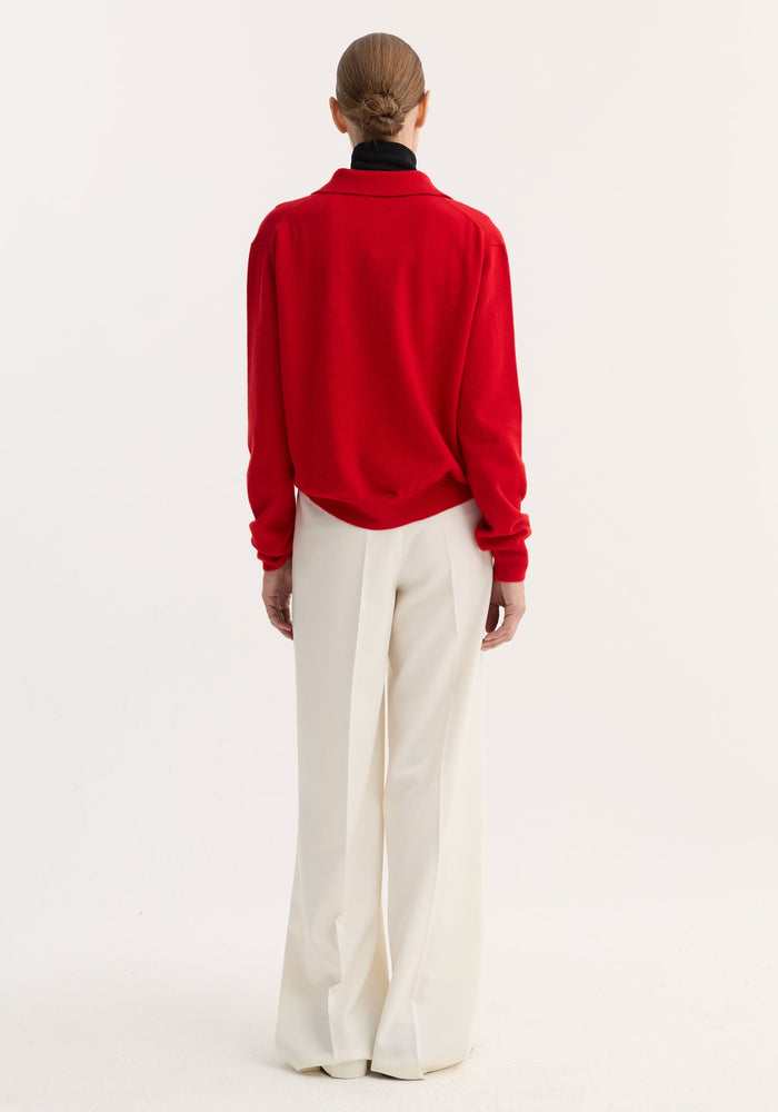 Wool cashmere polo | red
