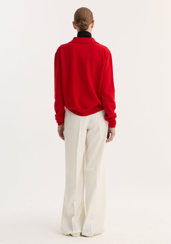 Wool cashmere polo | red