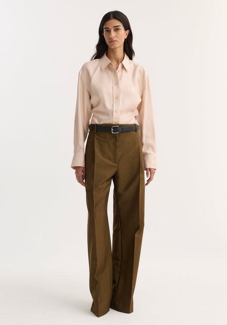 Relaxed straight leg trouser | golden brown