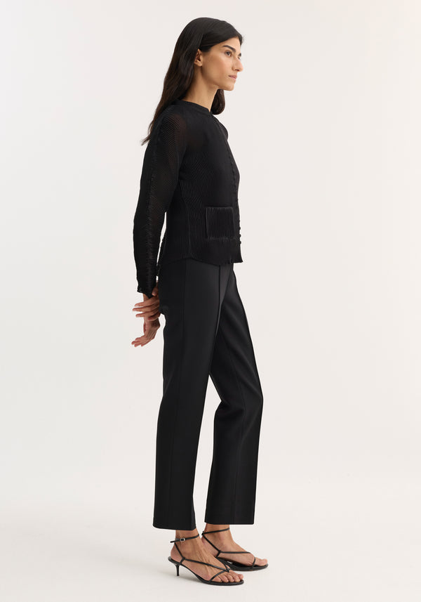 Plissé cardigan | black