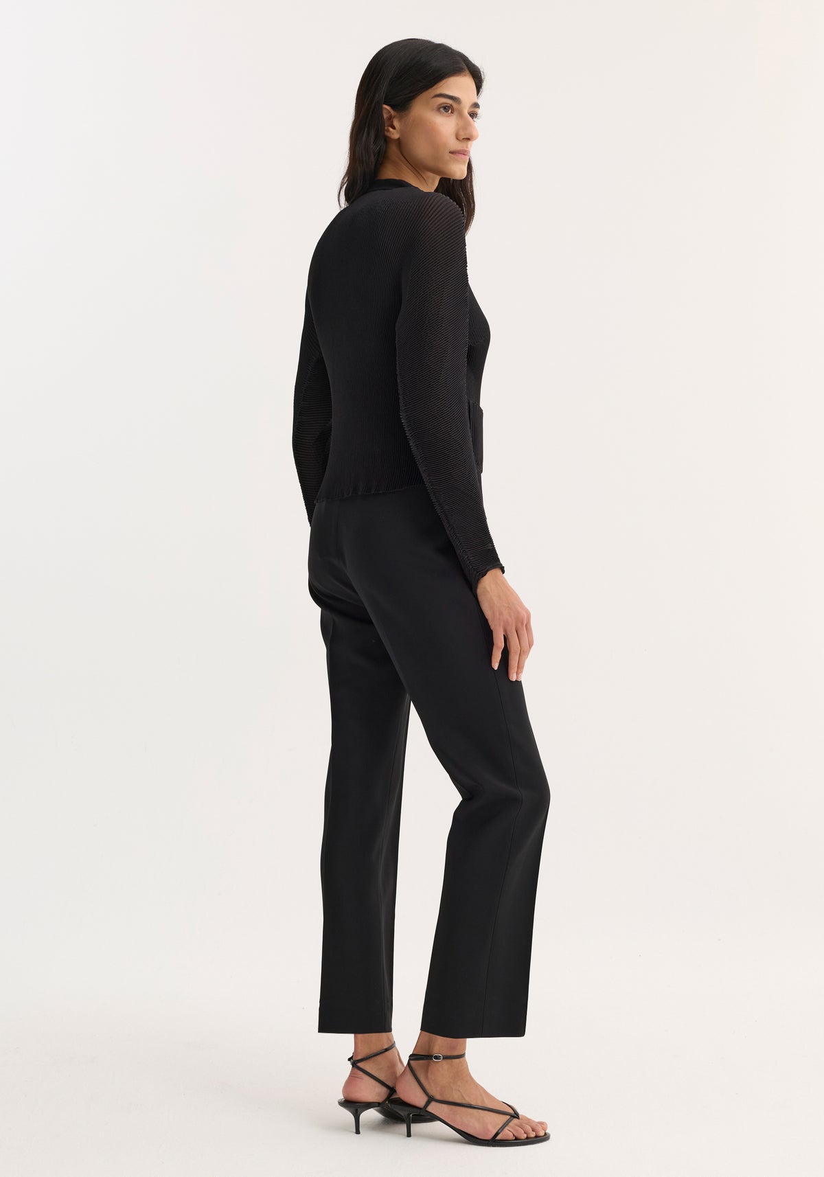 Plissé cardigan | black