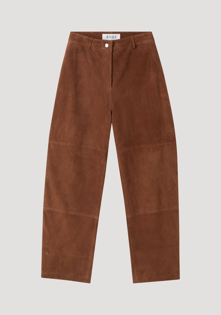 Sculptural suede trousers | tobacco