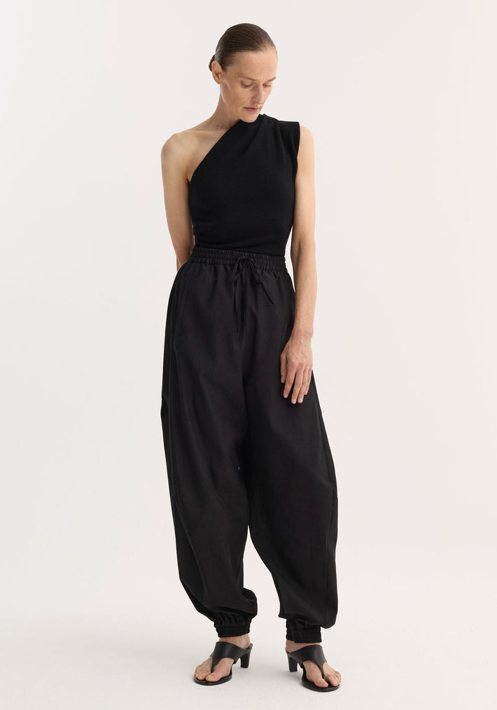 Balloon track pants | black