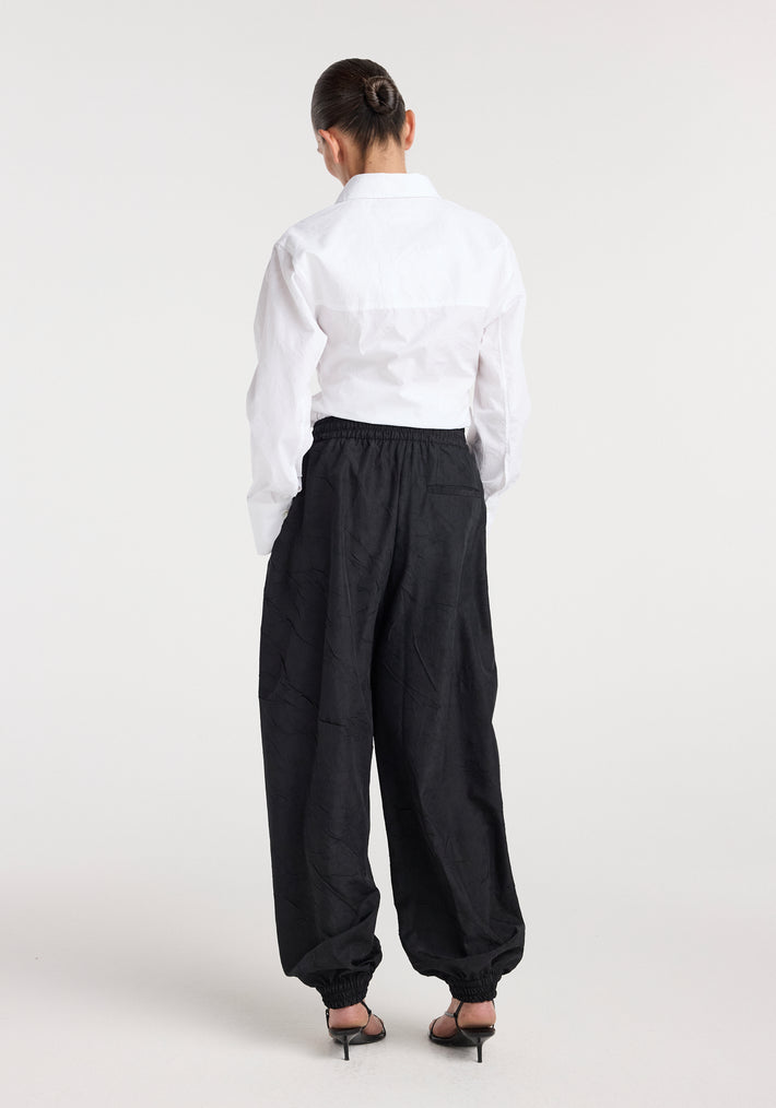 Balloon track pants | black
