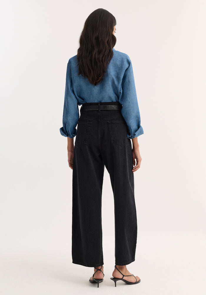 Berber - Barrel leg denim | black