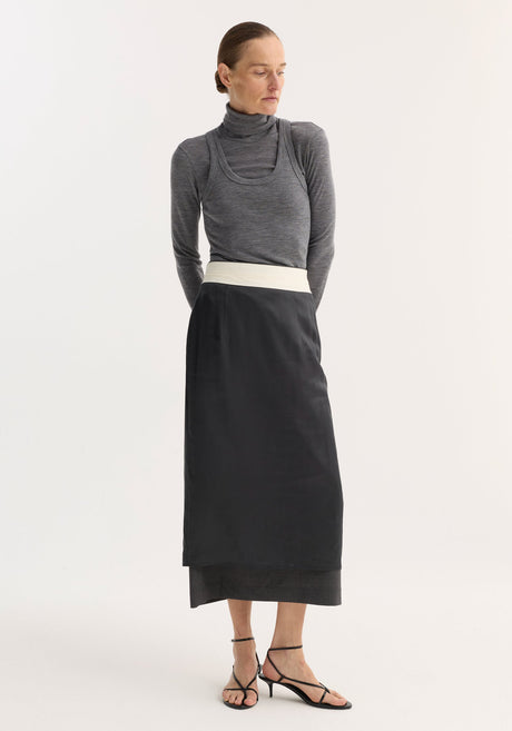 Inside-out skirt | dark grey melange