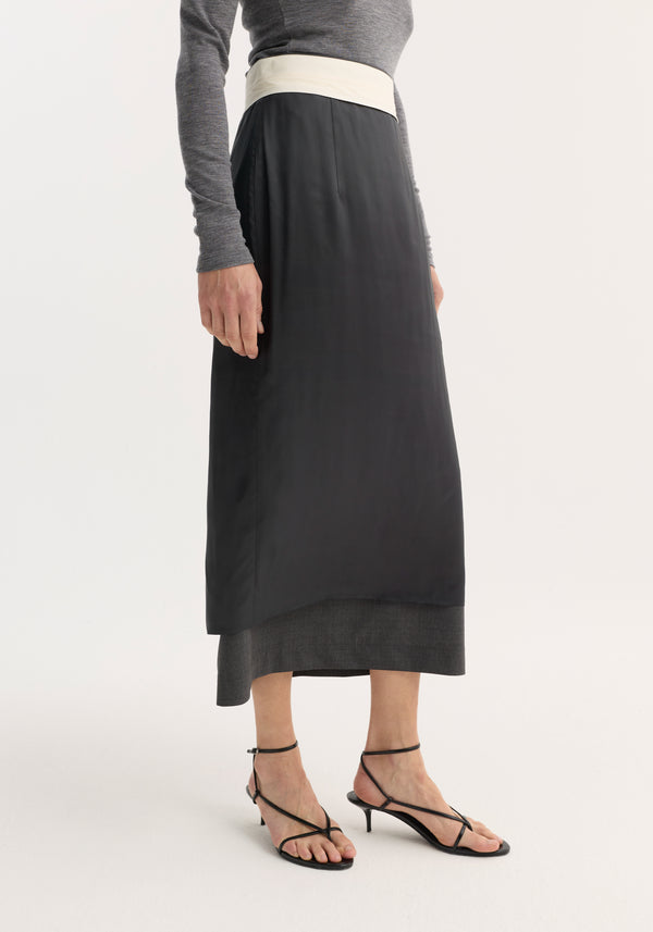 Inside-out skirt | dark grey melange
