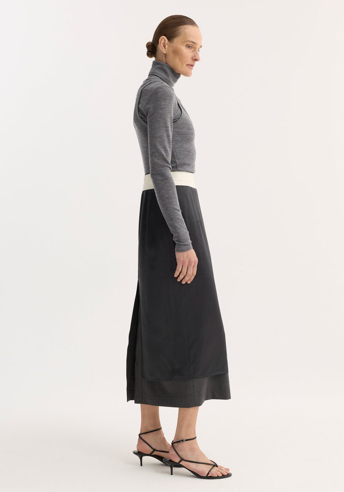 Inside-out skirt | dark grey melange