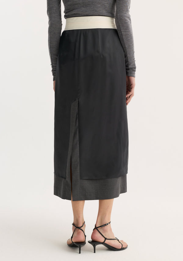 Inside-out skirt | dark grey melange