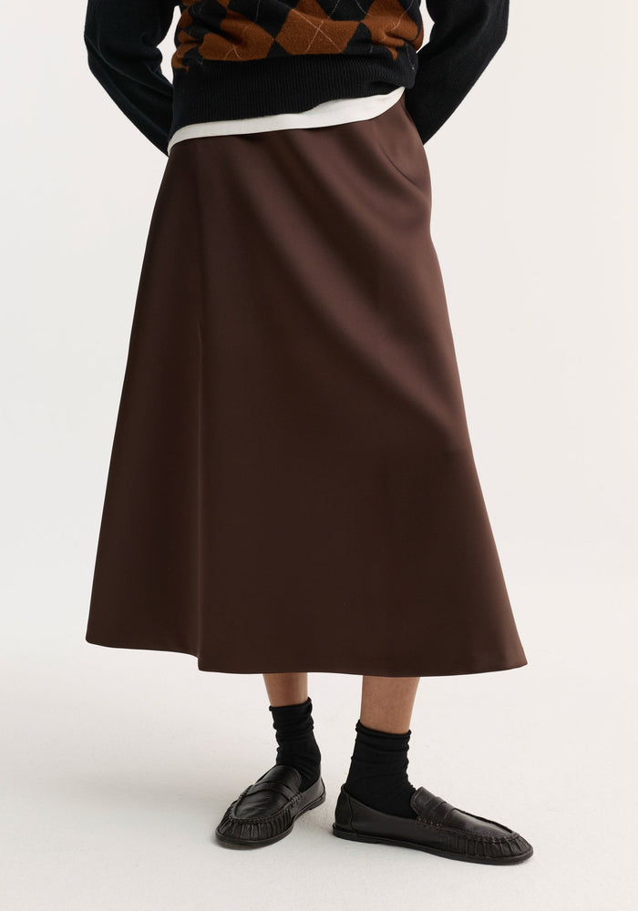 Voluminous a-line skirt | espresso