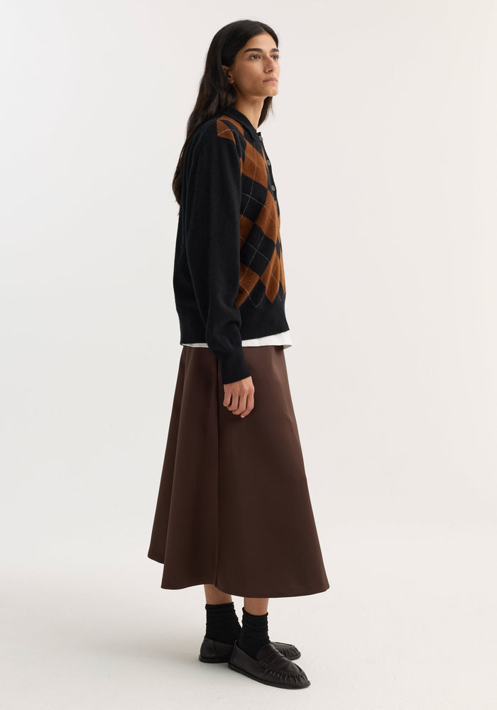 Voluminous a-line skirt | espresso
